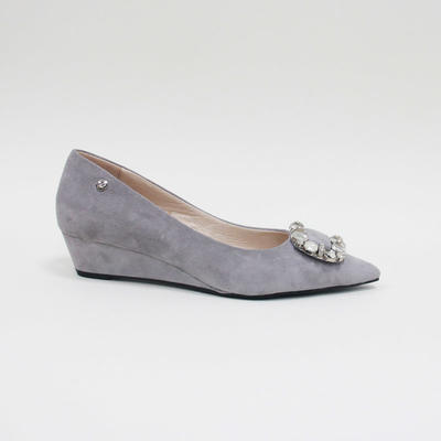 Elegant Office women wedge heel diamond decoration ladies shoes