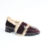 New Fur Design Flat Pump Shoes Fashion Winter Pumps Fur Lined wool Slippers