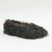 Womens Fluffy Slip On Indoor Outdoor Slippers Sheepskin Fur Ladies Wool Slippers