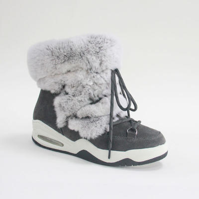 Fashion Women Footwear Two colors Rex Rabbit Fur Snow Boots